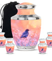 Solitary Bird Memorial Ashes Urn For Women - Pink Cremation Urn For Female