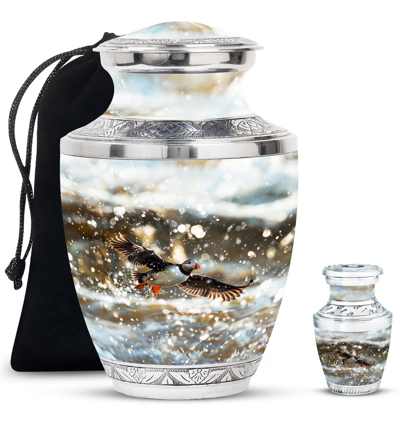 Personalized Bird Keepsake Urn for Dad - 10-inch, 200 cu in - Yatskia