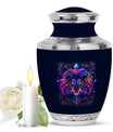 Artistic Lion Cremation Urn For Human Ashes - Neon Lion Art Urn For Men