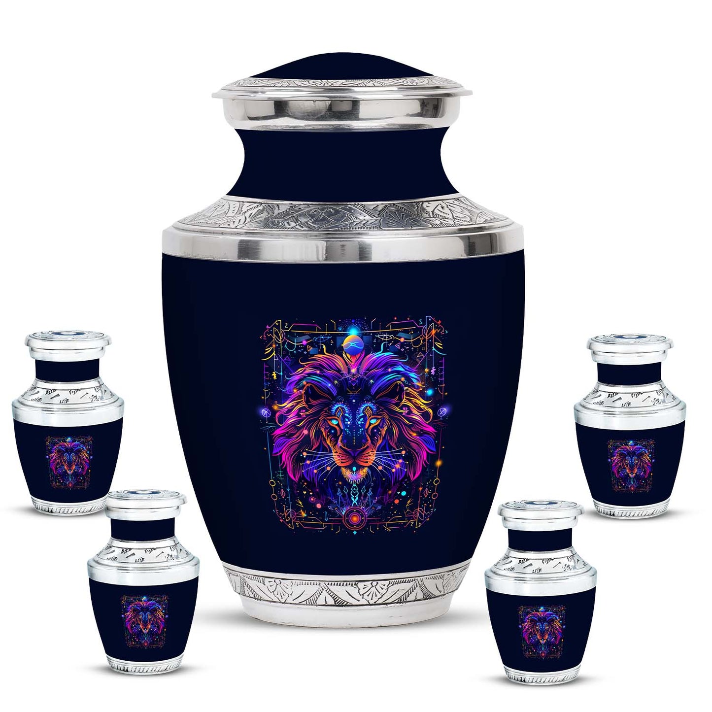 Personalized Lion Cremation Urn for Men - 10-inch, 200 cu in - Yatskia
