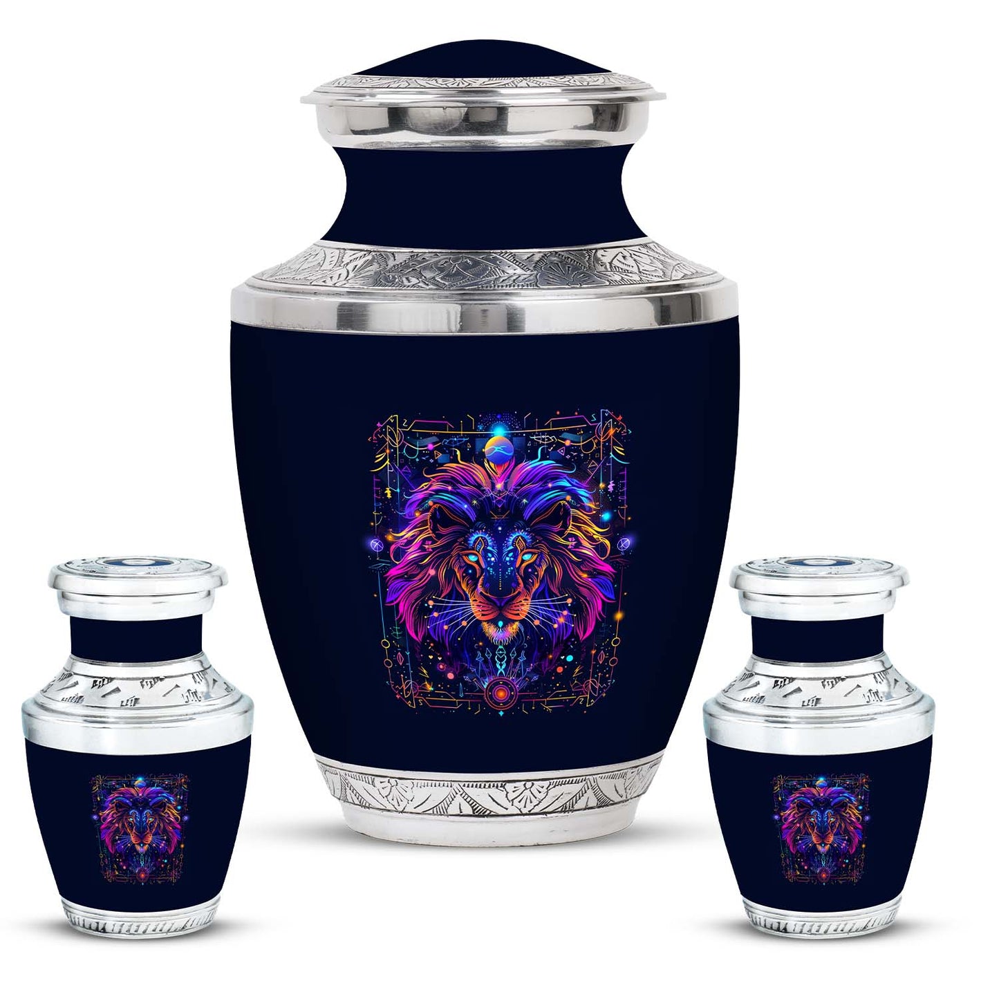 Personalized Lion Cremation Urn for Men - 10-inch, 200 cu in - Yatskia