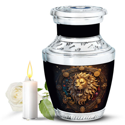 Personalized Lion Cremation Urn for Men - 10-inch, 200 cu in - Yatskia