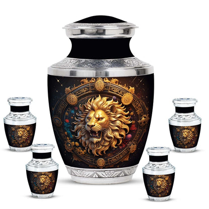 Personalized Lion Cremation Urn for Men - 10-inch, 200 cu in - Yatskia