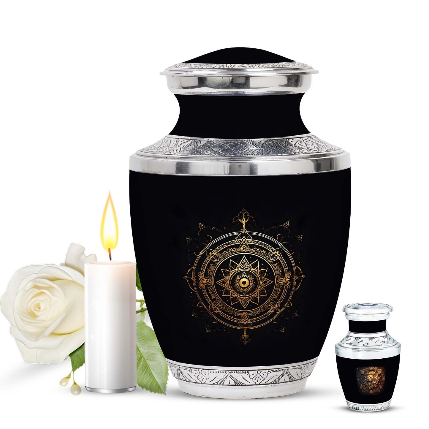 Personalized Religious Cremation Urn for Adult Female - 10-inch, 200 cu in - Yatskia