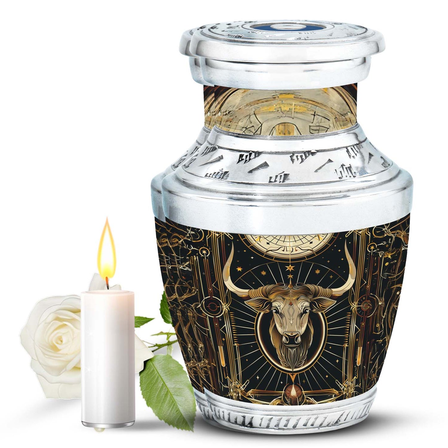Personalized Zodiac Cremation Urn for Human Ashes - 10-inch, 200 cu in - Yatskia