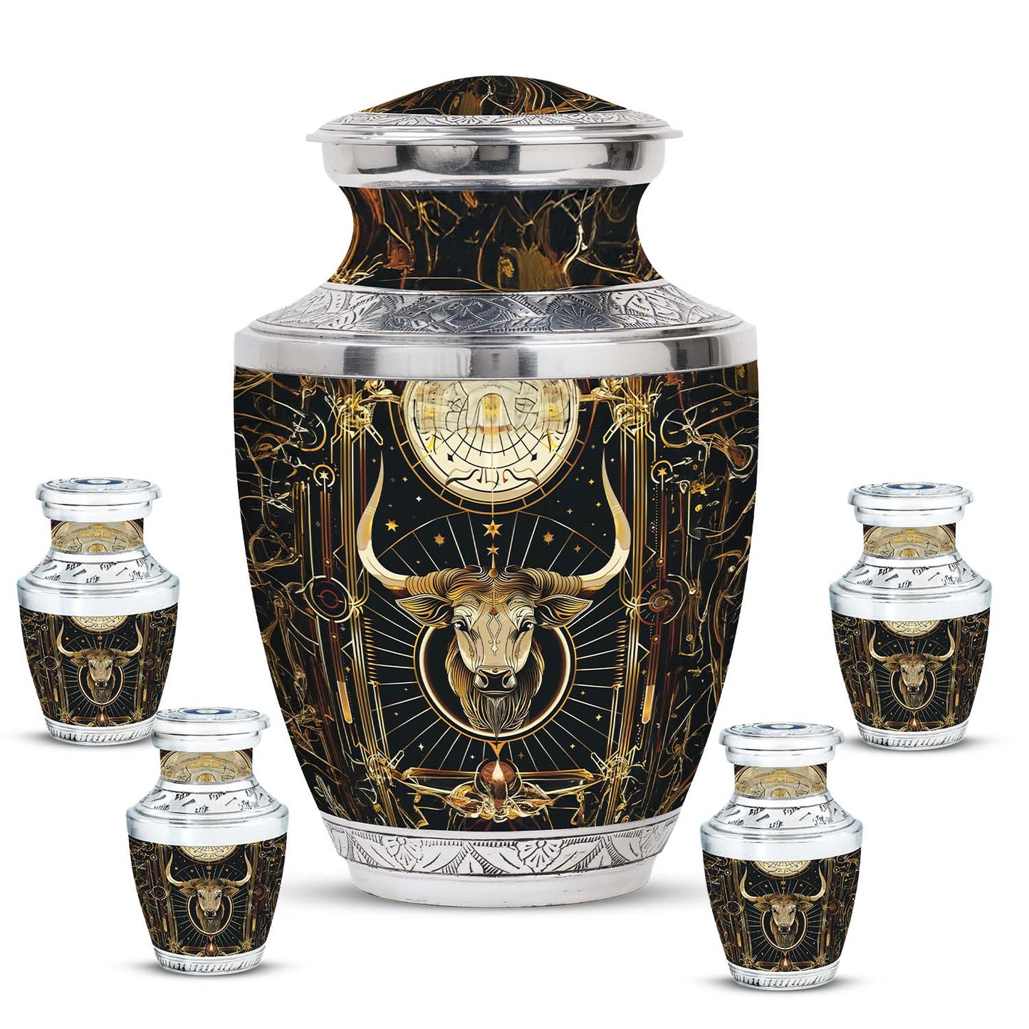Personalized Zodiac Cremation Urn for Human Ashes - 10-inch, 200 cu in - Yatskia