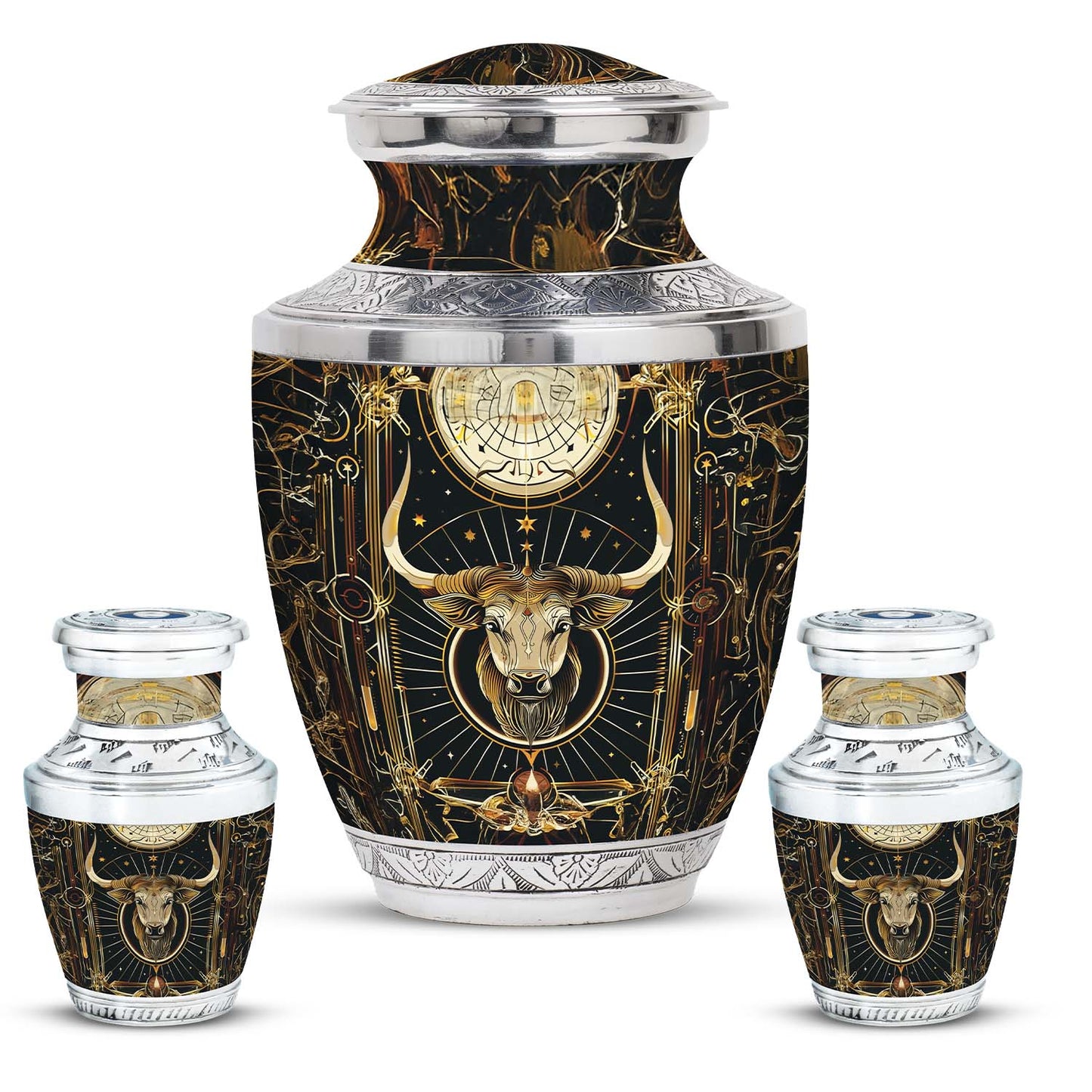 Personalized Zodiac Cremation Urn for Human Ashes - 10-inch, 200 cu in - Yatskia