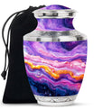 Purple Abstract Memorial Ashes Urn For Mom - Cremation Urns For Women