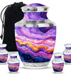 Purple Abstract Memorial Ashes Urn For Mom - Cremation Urns For Women