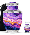 Purple Abstract Memorial Ashes Urn For Mom - Cremation Urns For Women