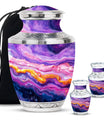 Purple Abstract Memorial Ashes Urn For Mom - Cremation Urns For Women