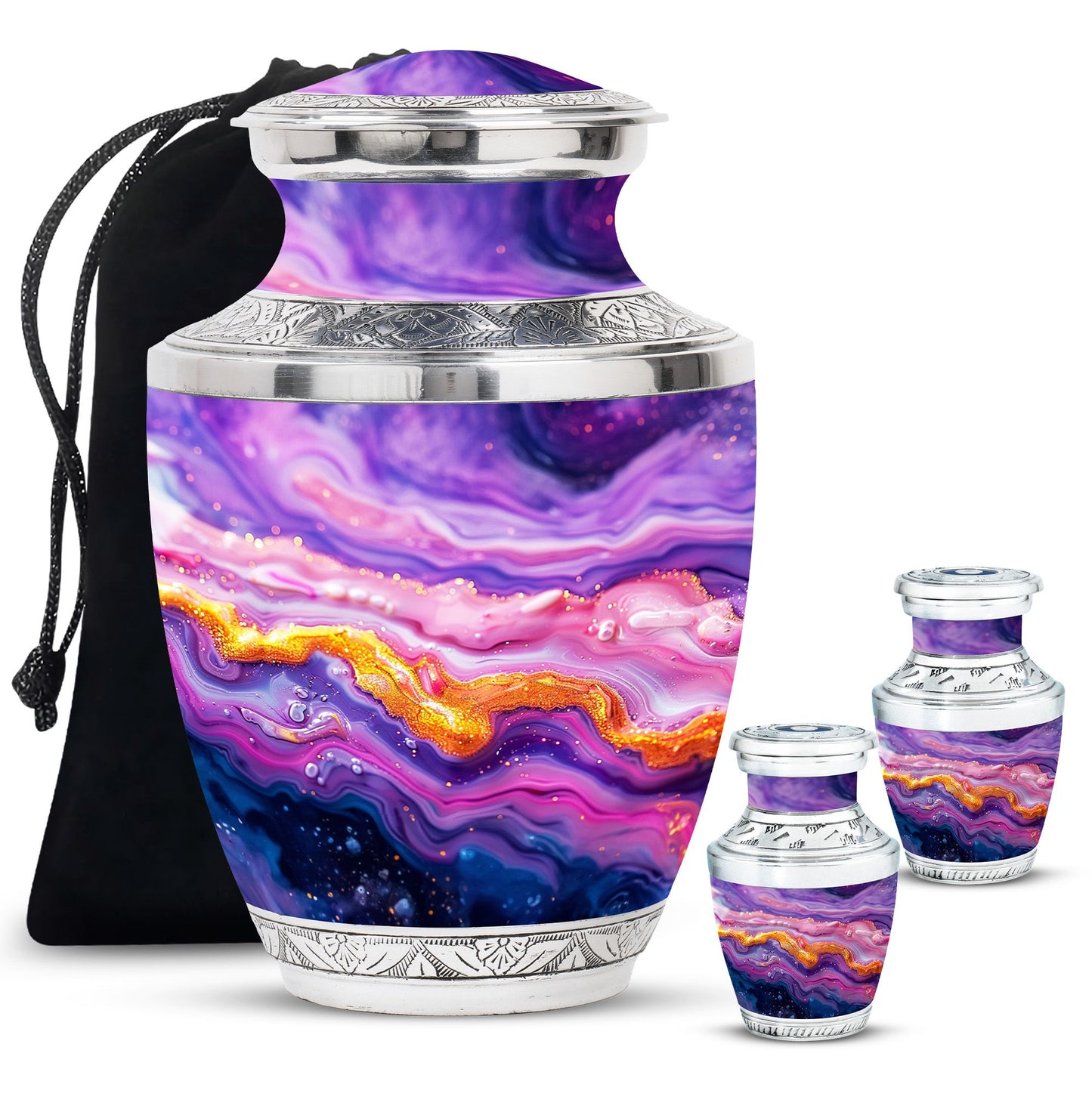 Purple Personalized Mother Cremation Urn for Mom - 10-inch, 200 cu in - Yatskia