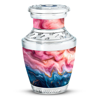 Pink Personalized Marble Cremation Urn for Adult Male - 10-inch, 200 cu in - Yatskia