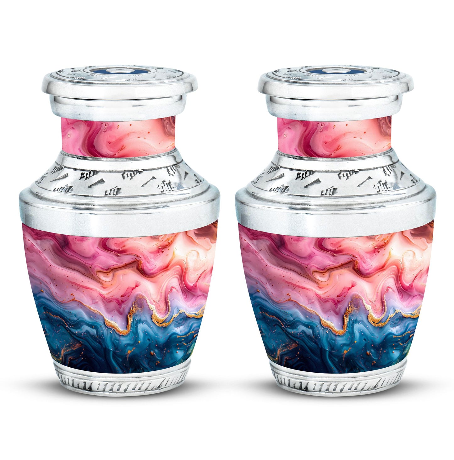 Pink Personalized Marble Cremation Urn for Adult Male - 10-inch, 200 cu in - Yatskia
