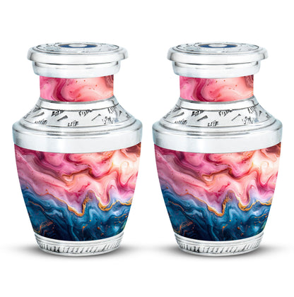 Pink Personalized Marble Cremation Urn for Adult Male - 10-inch, 200 cu in - Yatskia