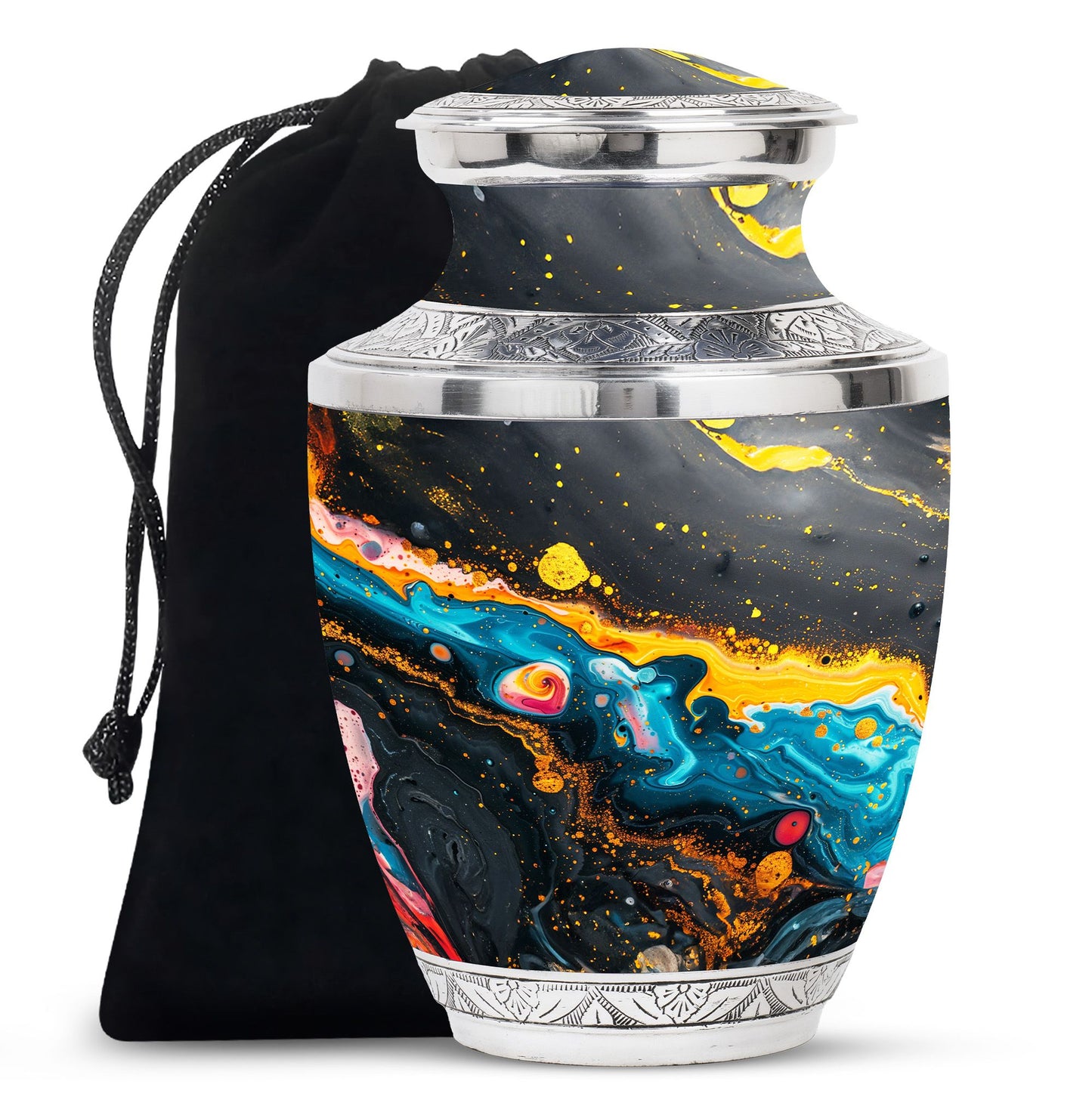 Colorful Personalized Marble Keepsake Urn for Human Ashes - 10-inch, 200 cu in - Yatskia