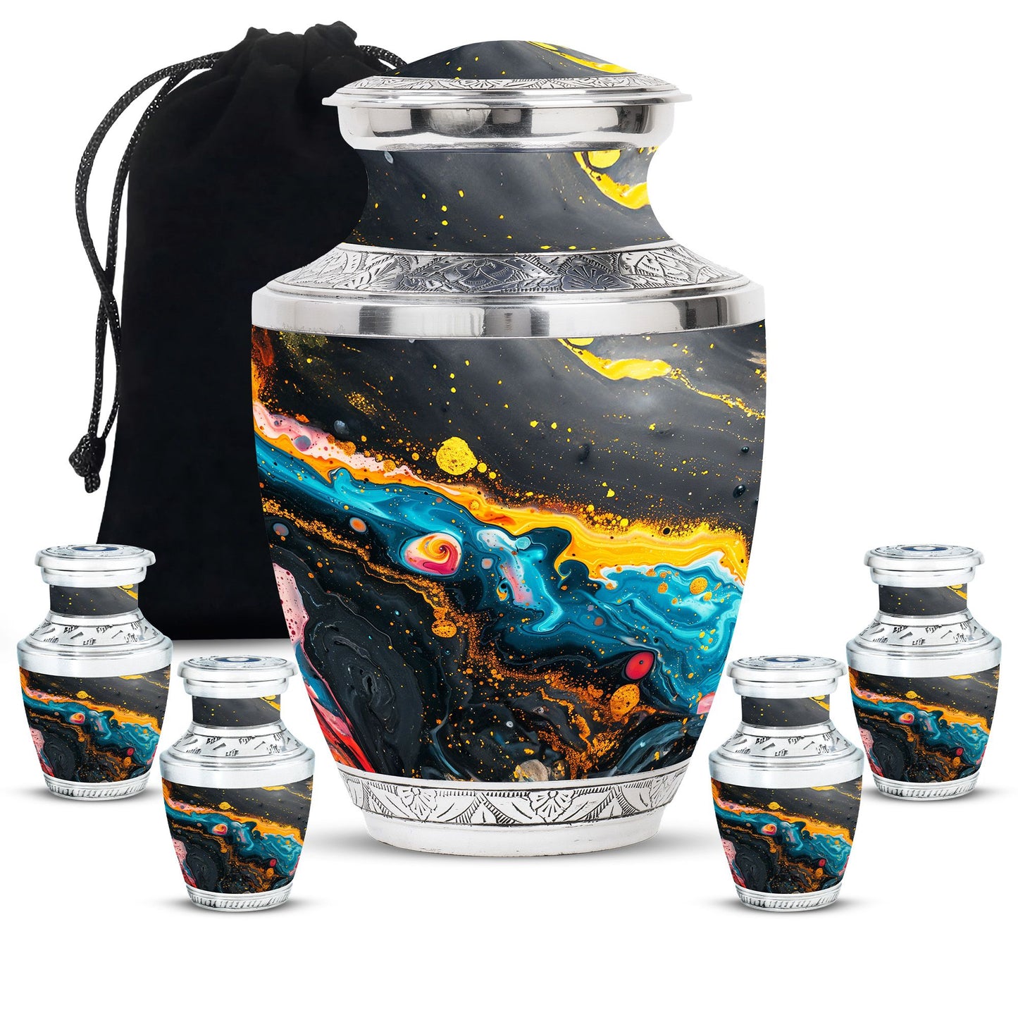 Colorful Personalized Marble Keepsake Urn for Human Ashes - 10-inch, 200 cu in - Yatskia