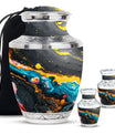 Abstract Small Keepsake Urns For Human Ashes - Colorful Memorial Urn