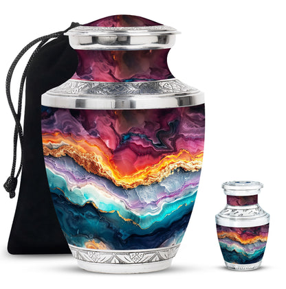 Personalized Marble Memorial Urn for Adult - 10-inch, 200 cu in - Yatskia