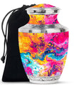 Colorful Abstract Urn For Ashes Adult Male - Large Memorial Urn Keepsake