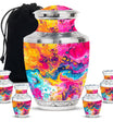 Colorful Abstract Urn For Ashes Adult Male - Large Memorial Urn Keepsake
