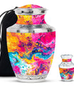 Colorful Abstract Urn For Ashes Adult Male - Large Memorial Urn Keepsake