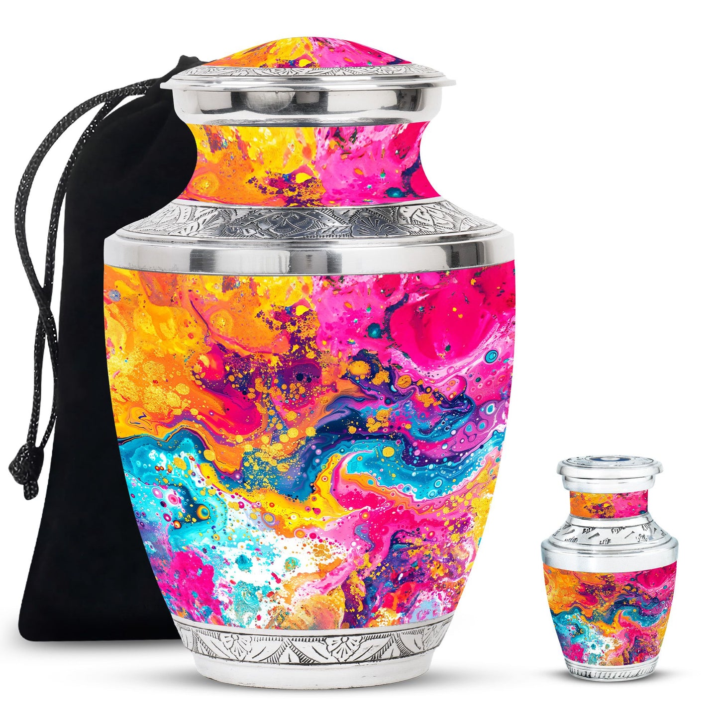 Colorful Personalized Marble Keepsake Urn for Human Ashes - 10-inch, 200 cu in - Yatskia