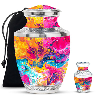 Colorful Personalized Marble Keepsake Urn for Human Ashes - 10-inch, 200 cu in - Yatskia