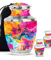 Colorful Abstract Urn For Ashes Adult Male - Large Memorial Urn Keepsake