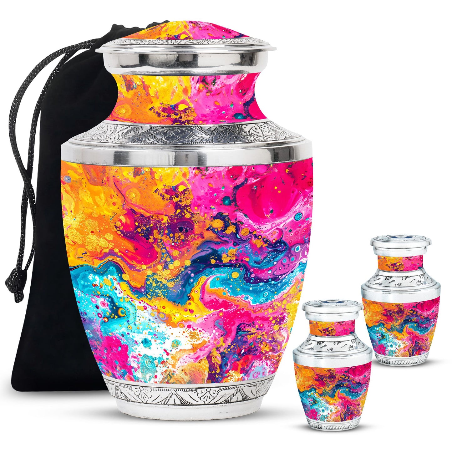 Colorful Personalized Marble Keepsake Urn for Human Ashes - 10-inch, 200 cu in - Yatskia