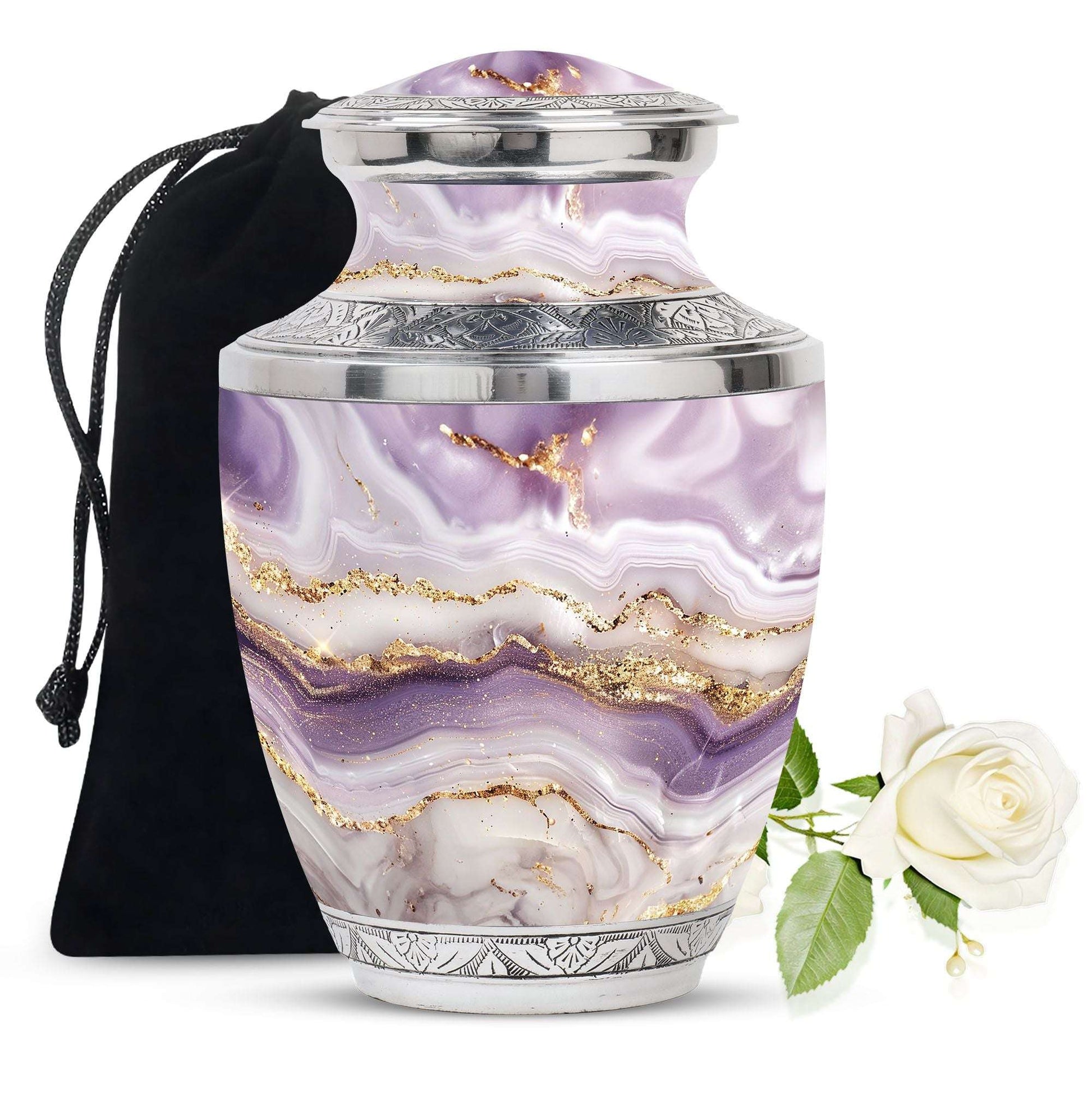 Abstract Swirl Cremation Urn – Purple Abstract Memorial Keepsakes For Ashes
