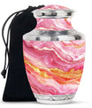 Pink Marble Swirl Cremation Urn for Adult Ashes - Abstract Memorial Keepsakes