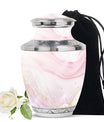 Pink Marble Pattern Adult Cremation Urn - Abstract Ash Urns For Mom