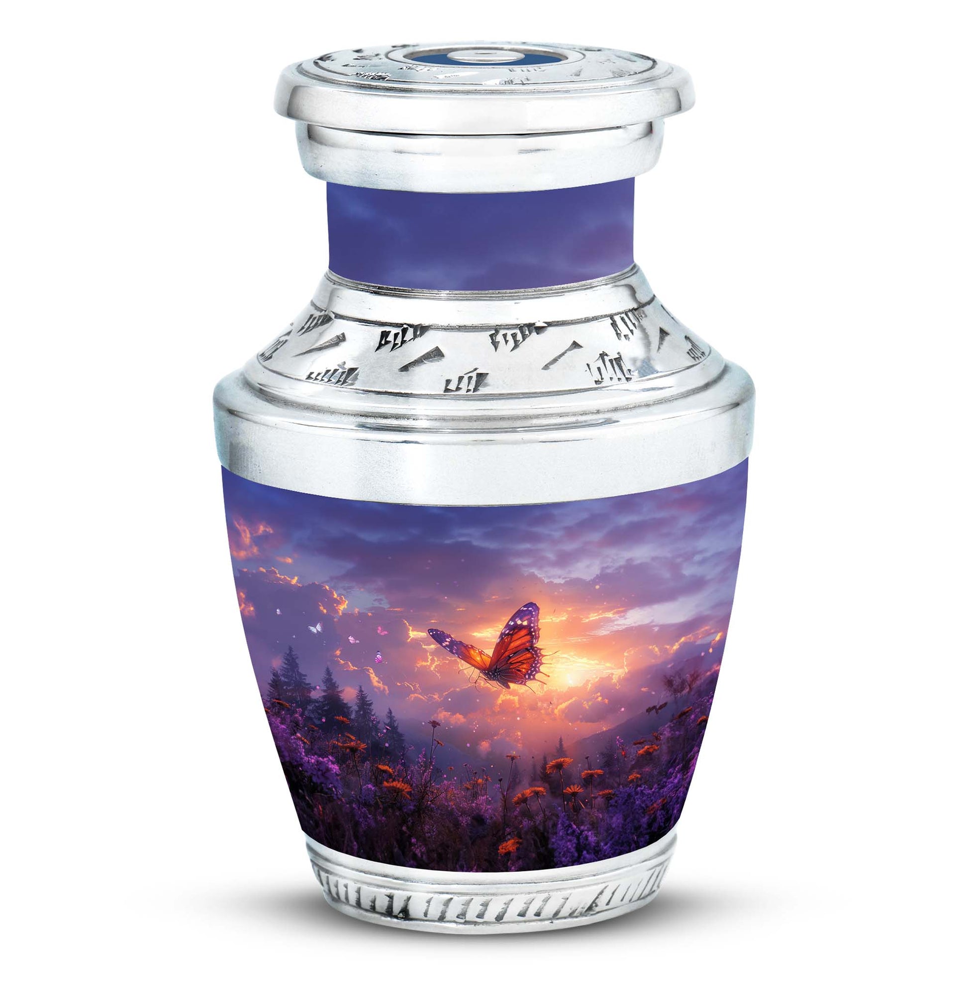 Monarch Butterfly Cremation Urn For Ashes - Purple Urns For Funeral