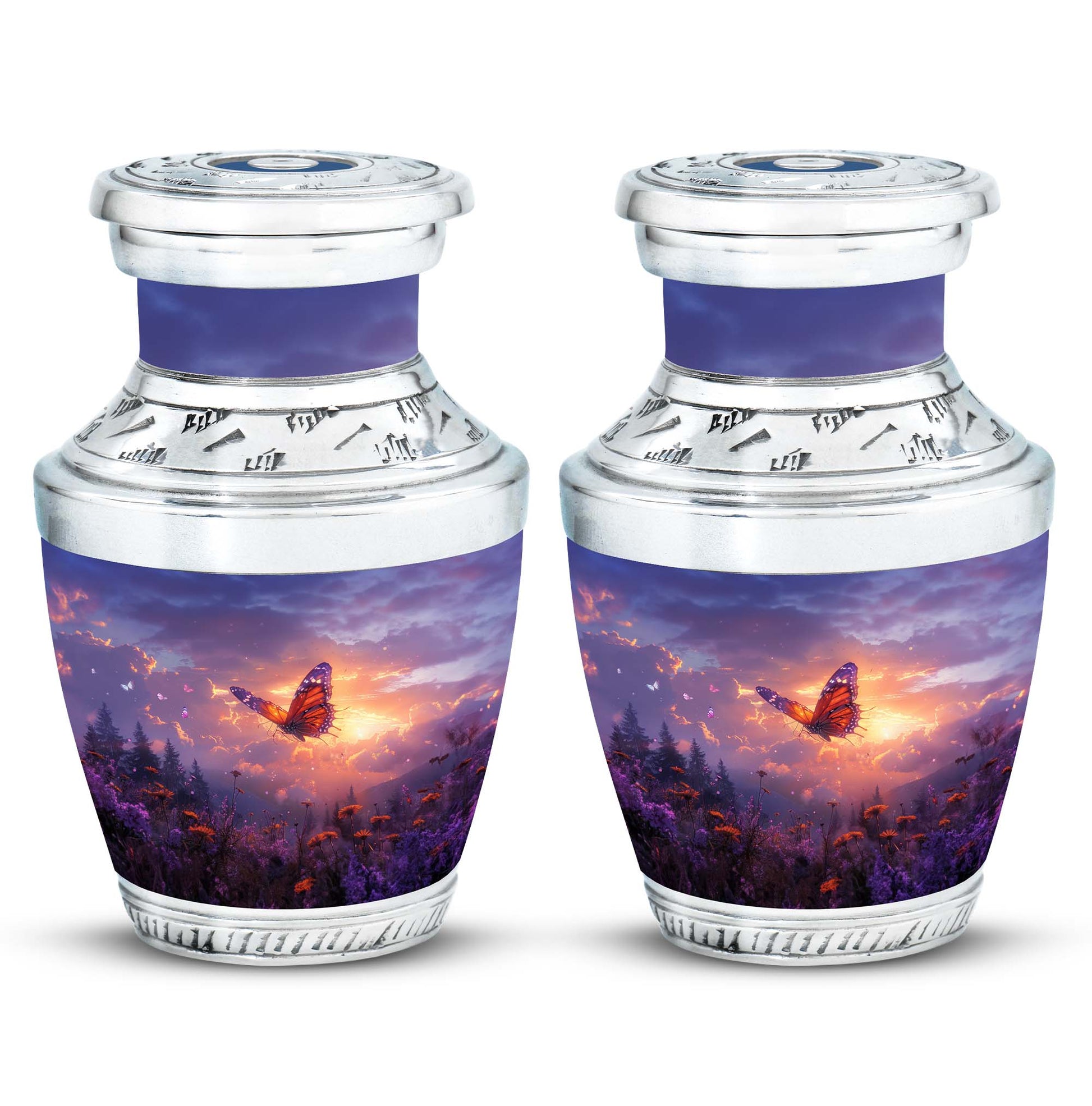 Monarch Butterfly Cremation Urn For Ashes - Purple Urns For Funeral