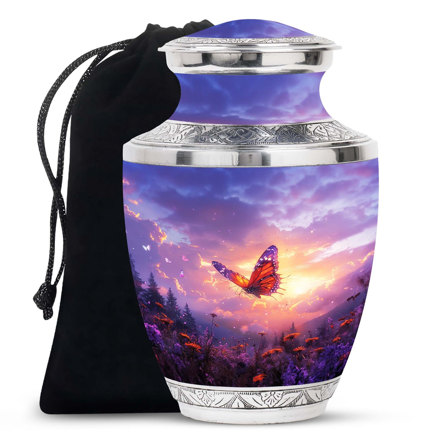 Personalized Butterfly Cremation Urn for Human Ashes - 10-inch, 200 cu in - Yatskia