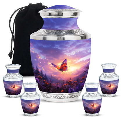 Personalized Butterfly Cremation Urn for Human Ashes - 10-inch, 200 cu in - Yatskia