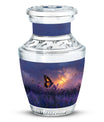 Purple Meadow Urn For Ashes - Monarch Butterfly Funeral Urn For Women