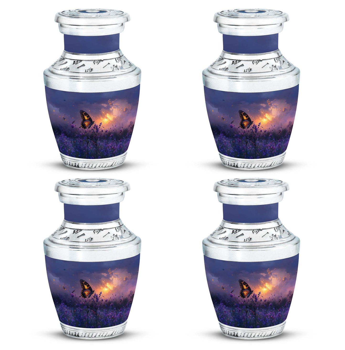 Purple Personalized Butterfly Cremation Urn for Women - 10-inch, 200 cu in - Yatskia