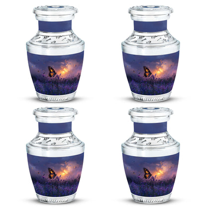 Purple Personalized Butterfly Cremation Urn for Women - 10-inch, 200 cu in - Yatskia