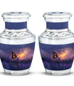 Purple Meadow Urn For Ashes - Monarch Butterfly Funeral Urn For Women