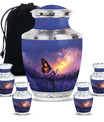 Purple Meadow Urn For Ashes - Monarch Butterfly Funeral Urn For Women