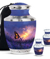 Purple Meadow Urn For Ashes - Monarch Butterfly Funeral Urn For Women