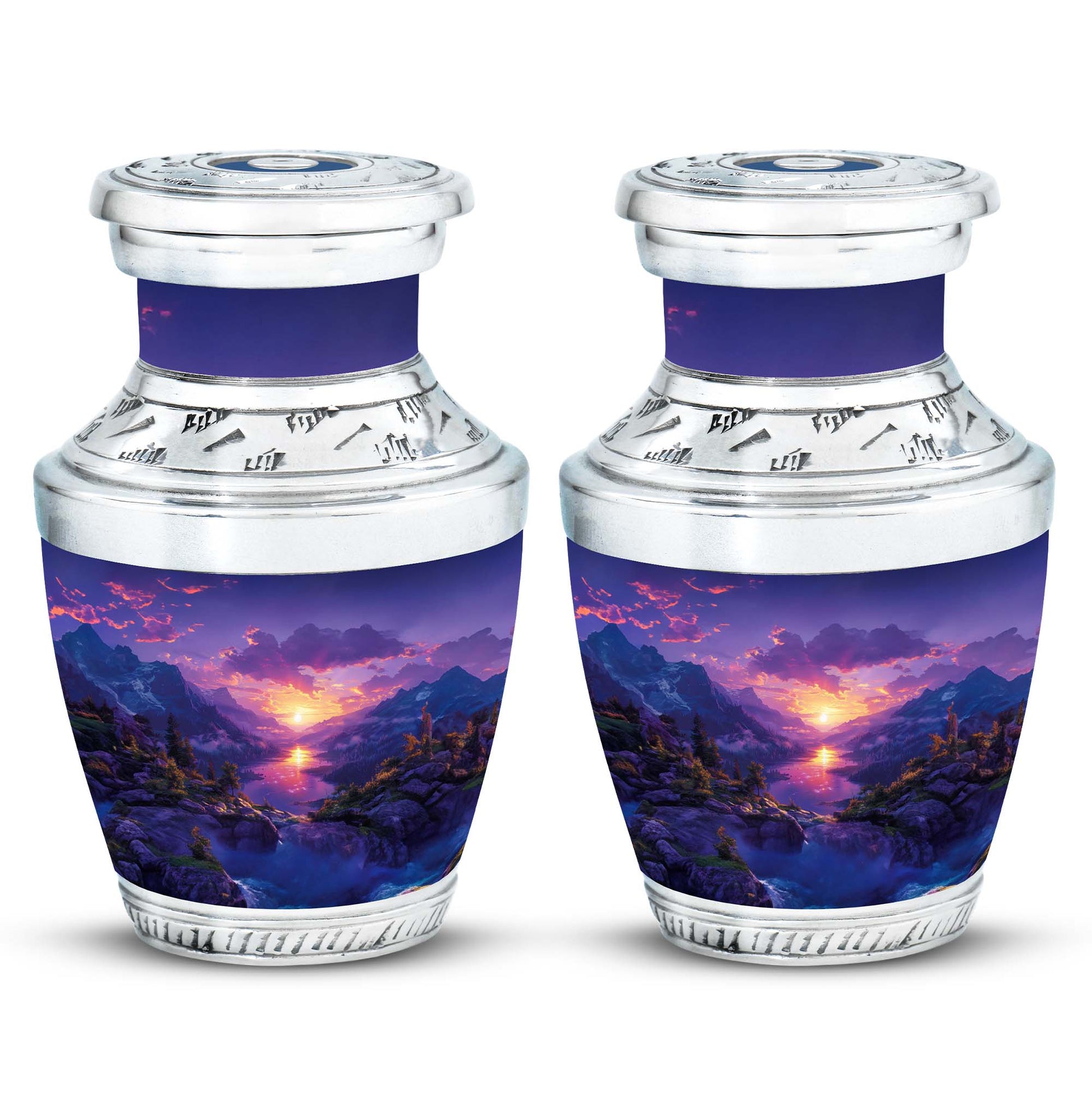 Purple Meadow Urn For Human Ashes Large - Mountain Valley Urn For Funeral