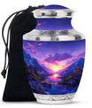 Purple Meadow Urn For Human Ashes Large - Mountain Valley Urn For Funeral