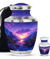 Purple Meadow Urn For Human Ashes Large - Mountain Valley Urn For Funeral