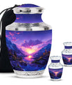 Purple Meadow Urn For Human Ashes Large - Mountain Valley Urn For Funeral