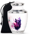 Howling Wolf Artistic Memorial Urn - White Cremation Urn For Ashes