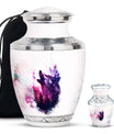 Howling Wolf Artistic Memorial Urn - White Cremation Urn For Ashes