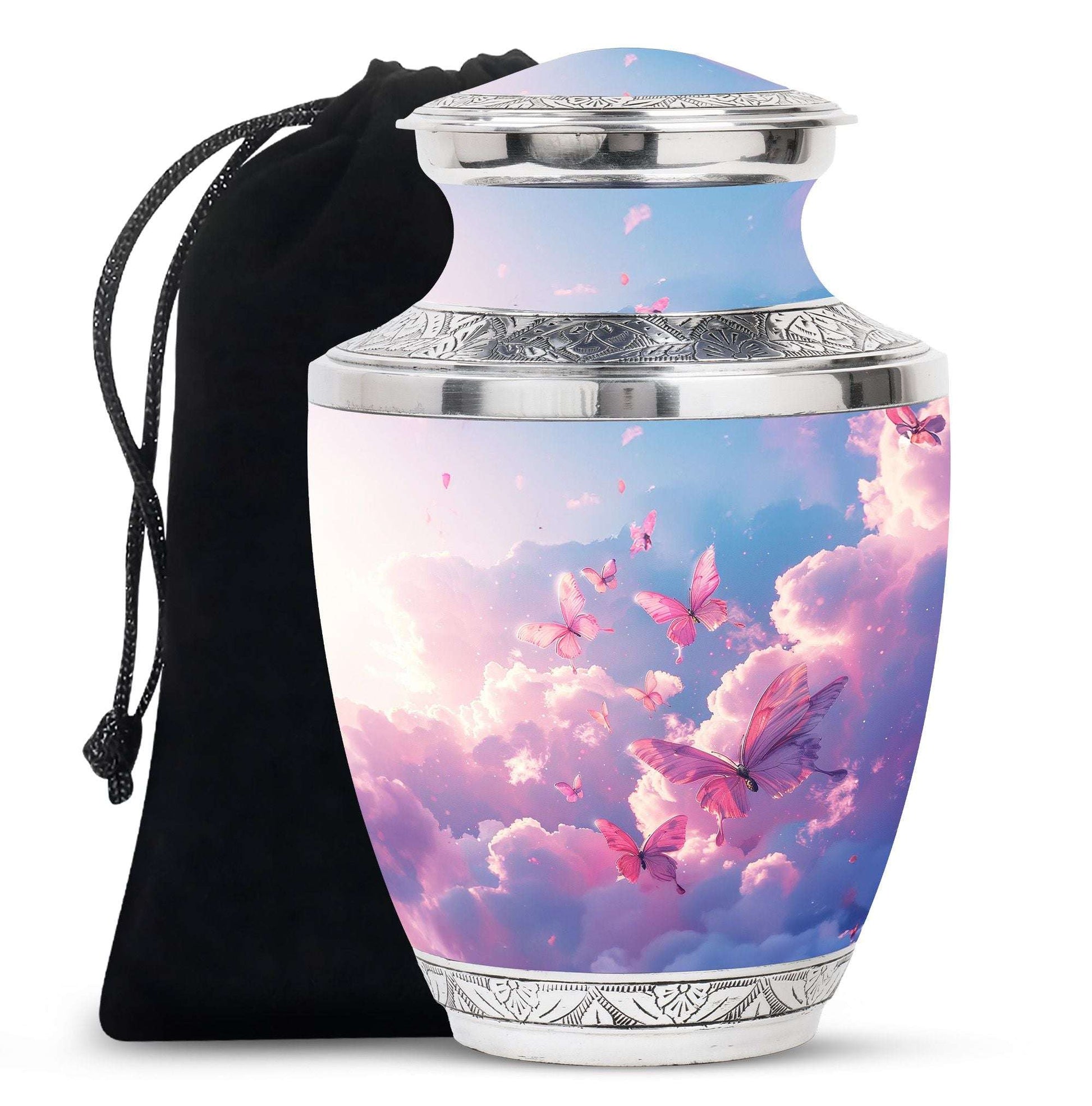 Pink Butterfly Cremation Urn For Ashes – Pink funeral Urns For Mom